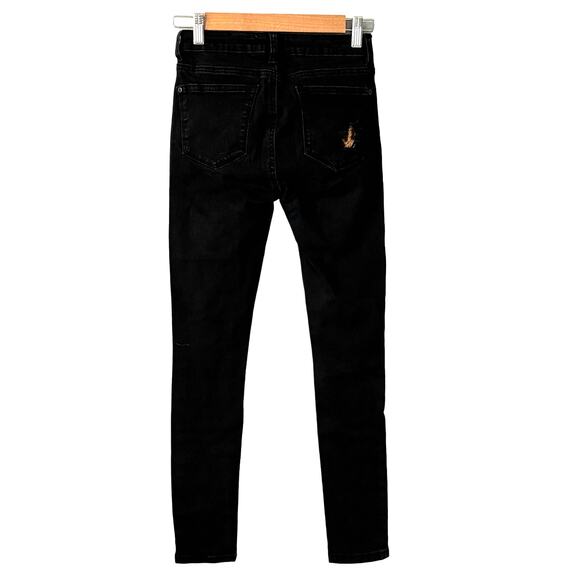Judy Blue Leopard Patch Distressed Black Mid Rise Skinny Jeans Womens size 3/26 - Picture 5 of 8